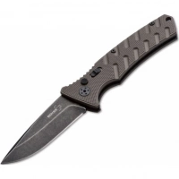 Автоматический складной нож Boker Plus Strike Coyote Spearpoint, сталь AUS-8 BlackWash™ Plain, рукоять анодированный алюминий, BK01BO424 купить в Якутске