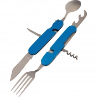 Многофункциональный походный нож (ложка,вилка,нож) 6-в-1, синий купить в Якутске