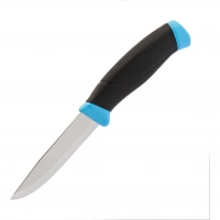 Нож с фиксированным лезвием Morakniv Companion Blue, сталь Sandvik 12С27, рукоять пластик/резина, голубой купить в Якутске