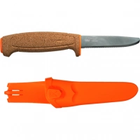 Нож с фиксированным лезвием Morakniv Floating Serrated Knife, сталь Sandvik 12C27, рукоять пробковая купить в Якутске