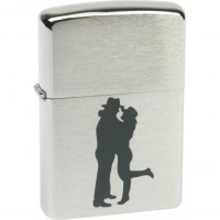 Зажигалка ZIPPO Cowboy Couple Brushed Chrome, латунь, ник.-хром. покр., серебр., матов., 36х56х12 мм купить в Якутске